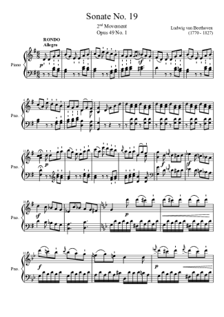 Beethoven  score for Piano