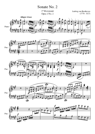 Beethoven  score for Piano