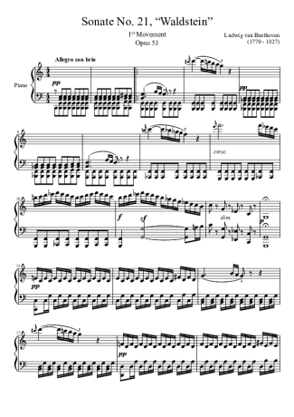 Beethoven  score for Piano