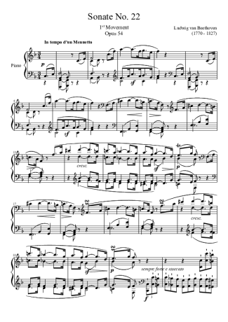 Beethoven  score for Piano