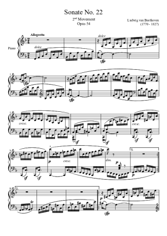 Beethoven  score for Piano