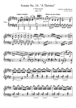 Beethoven  score for Piano