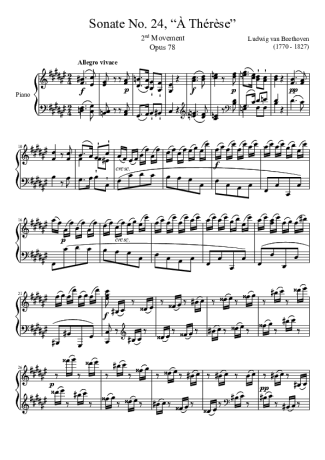 Beethoven  score for Piano