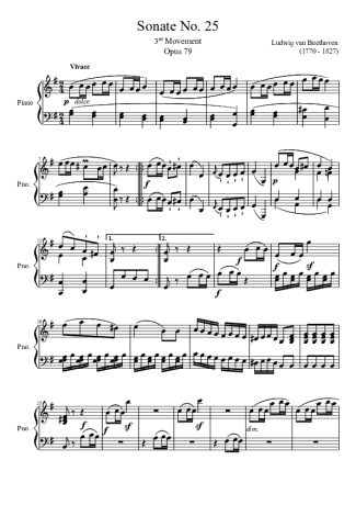 Beethoven  score for Piano