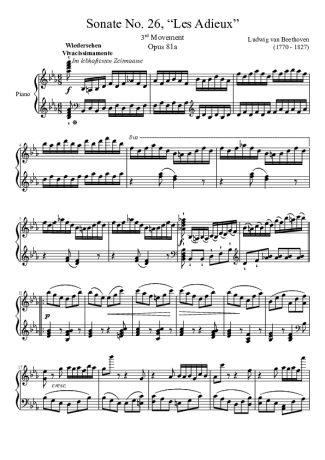 Beethoven  score for Piano