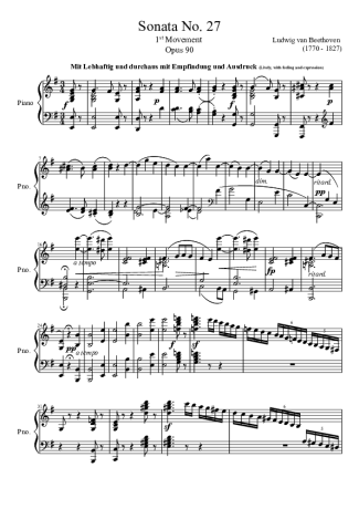 Beethoven  score for Piano