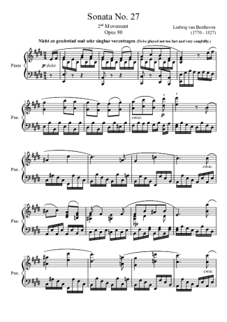 Beethoven  score for Piano