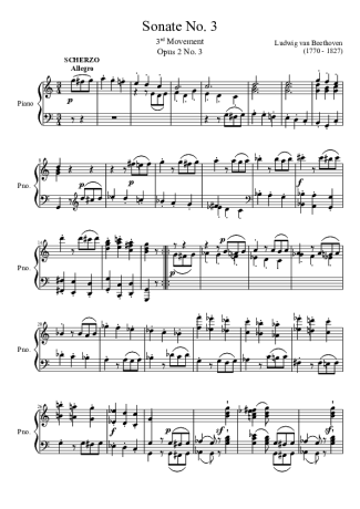 Beethoven  score for Piano