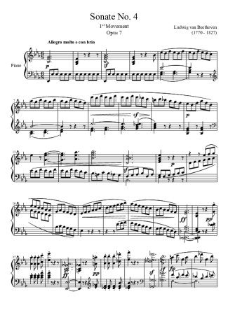 Beethoven  score for Piano