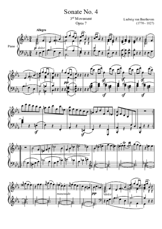 Beethoven  score for Piano