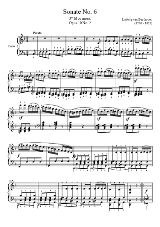 Beethoven  score for Piano