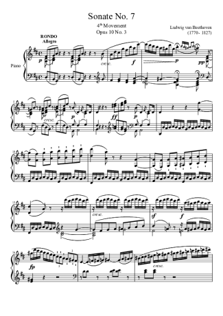 Beethoven  score for Piano