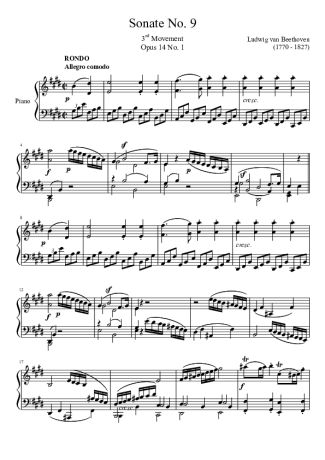 Beethoven  score for Piano