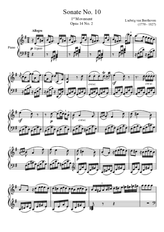 Beethoven  score for Piano