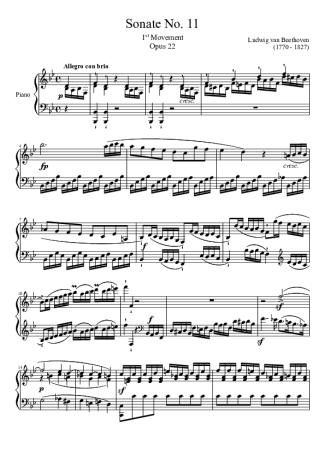 Beethoven  score for Piano