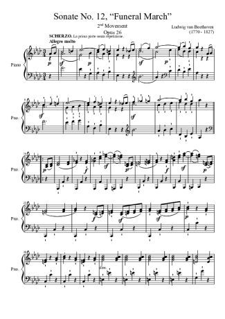 Beethoven  score for Piano