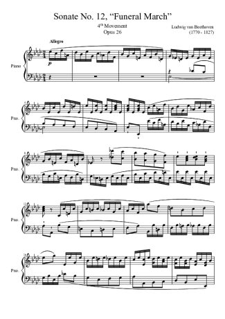 Beethoven  score for Piano