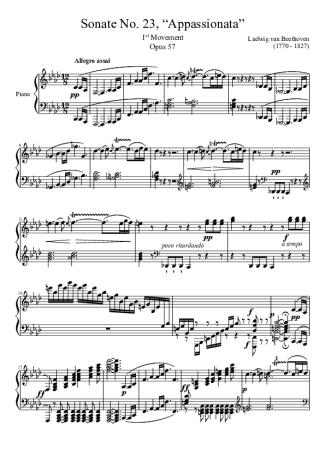 Beethoven  score for Piano