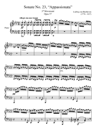 Beethoven  score for Piano