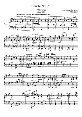 Beethoven  score for Piano