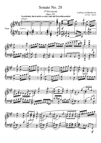 Beethoven  score for Piano