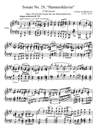 Beethoven  score for Piano