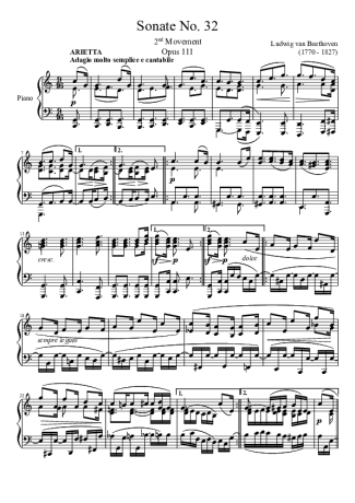 Beethoven  score for Piano