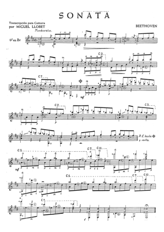 Beethoven Sonata score for Acoustic Guitar