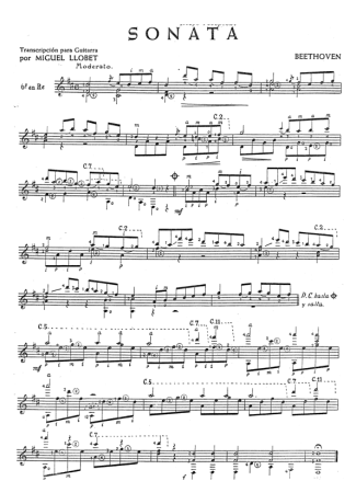 Beethoven  score for Acoustic Guitar