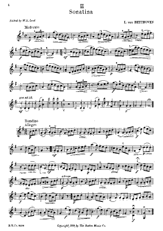 Beethoven Sonatina in G major score for Violin
