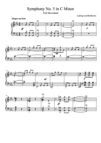 Beethoven  score for Piano