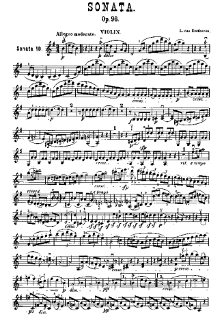 Beethoven Violin Sonata No. 10 score for Violin