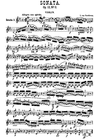 Beethoven Violin Sonata No. 3 score for Violin
