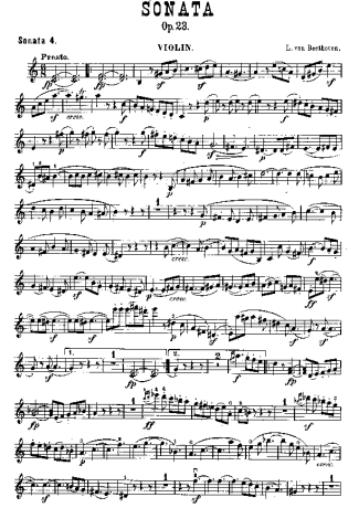 Beethoven  score for Violin