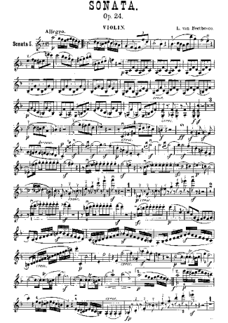 Beethoven Violin Sonata No. 5 score for Violin