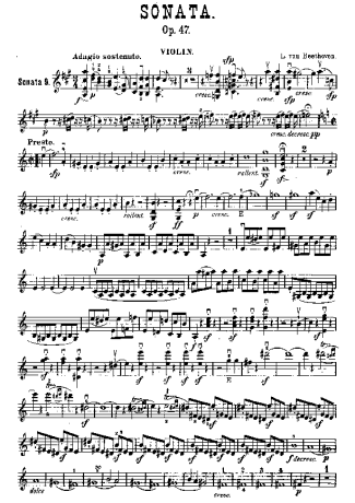 Beethoven Violin Sonata No. 9 score for Violin