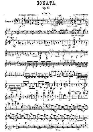 Beethoven  score for Violin