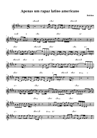 Belchior  score for Clarinet (Bb)