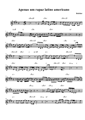 Belchior Apenas Um Rapaz Latino Americano score for Tenor Saxophone Soprano Clarinet (Bb)
