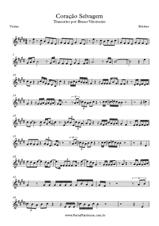 Belchior Coração Selvagem score for Violin