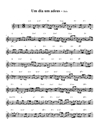 Belo Um Dia, Um Adeus score for Clarinet (Bb)