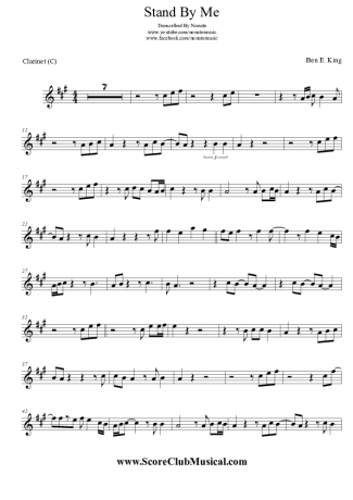 Ben E. King Stand By Me score for Clarinet (C)