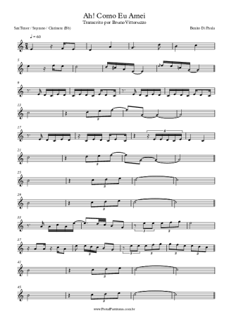 Benito di Paula Ah! Como Eu Amei score for Tenor Saxophone Soprano (Bb)