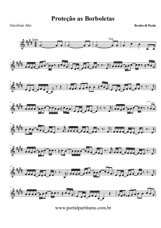 Benito di Paula Proteção às Borboletas score for Alto Saxophone