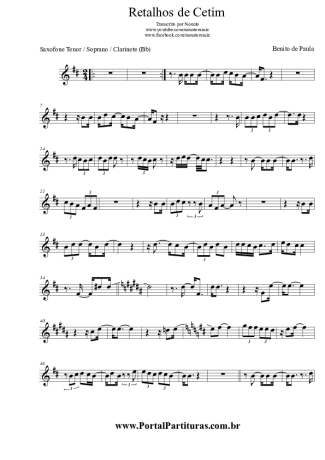 Benito di Paula Retalhos de Cetim score for Tenor Saxophone Soprano (Bb)