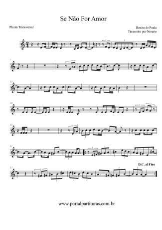 Benito di Paula Se Não For Amor score for Flute