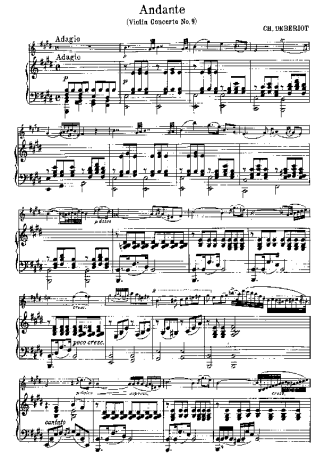 Bériot Adagio score for Violin