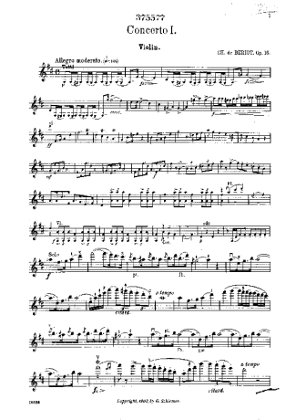 Bériot  score for Violin