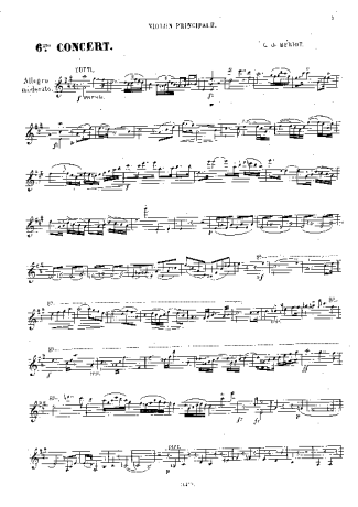Bériot Violin Concerto No. 6 score for Violin