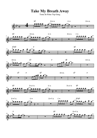 Berlin Take My Breath Away (Tema do Filme Top Gun) score for Tenor Saxophone Soprano (Bb)